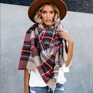🍎Apple Pie🍎 Plaid Oversized Blanket Scarf